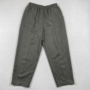 Briggs New York Pants Womens 16 Gray Elastic Waist Tapered Leg Career Trousers